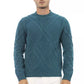 Teal Merino Wool Men Sweater