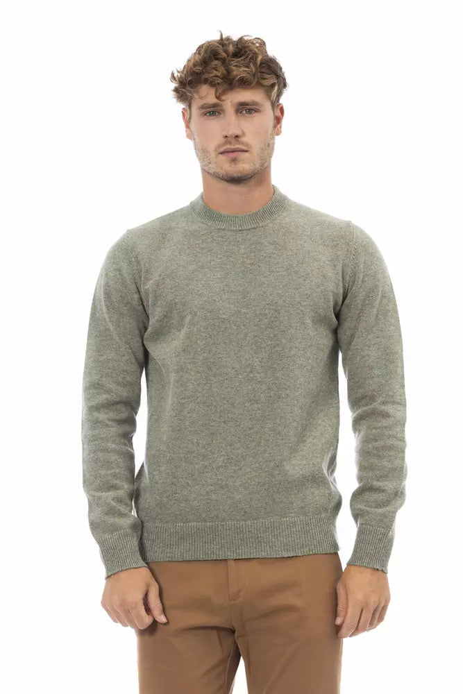 Green Wool Men Sweater