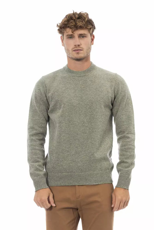 Green Wool Men Sweater