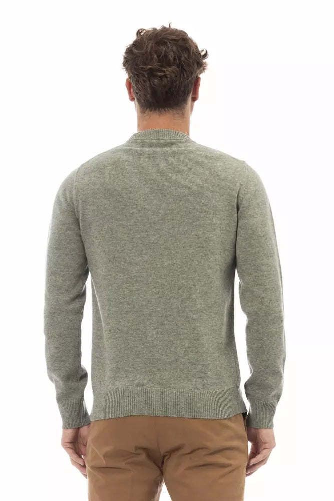 Green Wool Men Sweater