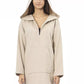 Beige Wool Women Sweater with Hood