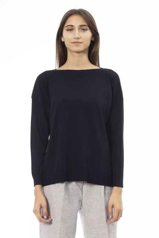 Blue Viscose Women Sweater