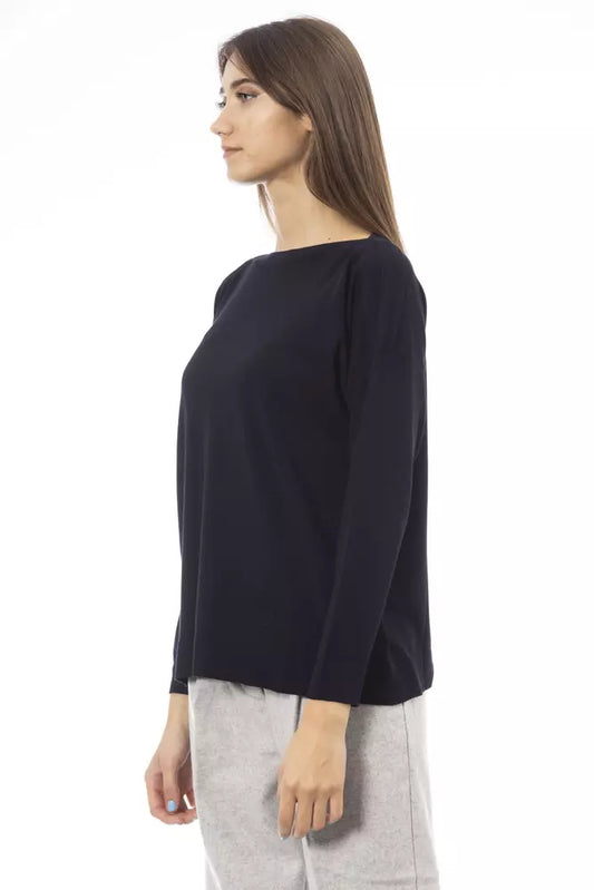 Blue Viscose Women Sweater