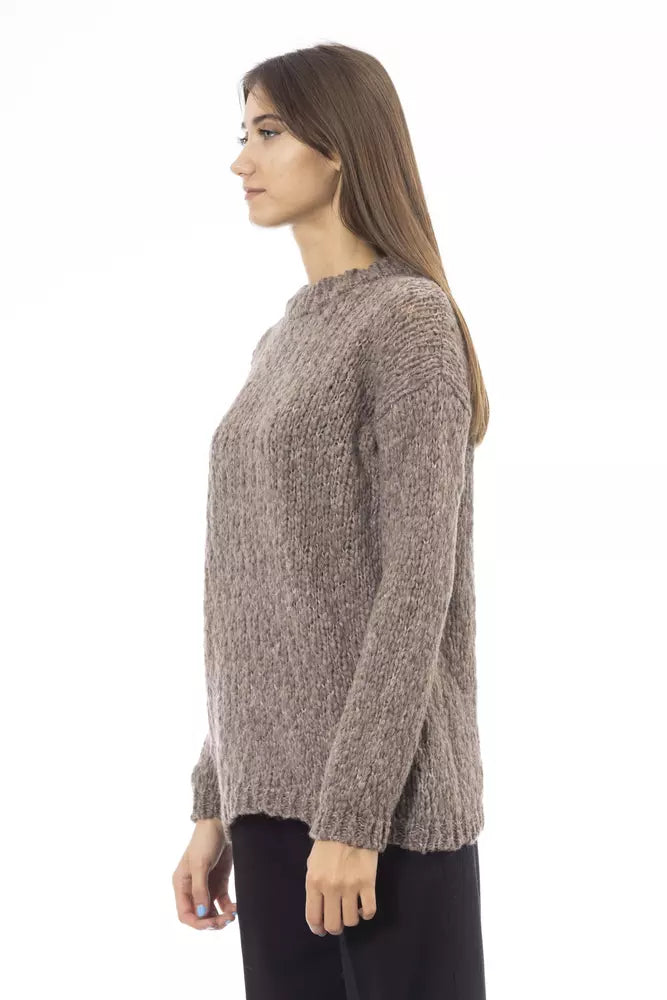 Brown Alpaca Women Sweater