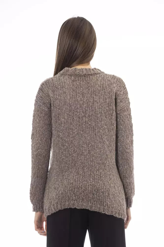 Brown Alpaca Women Sweater