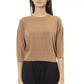 Beige Viscose Women Sweater
