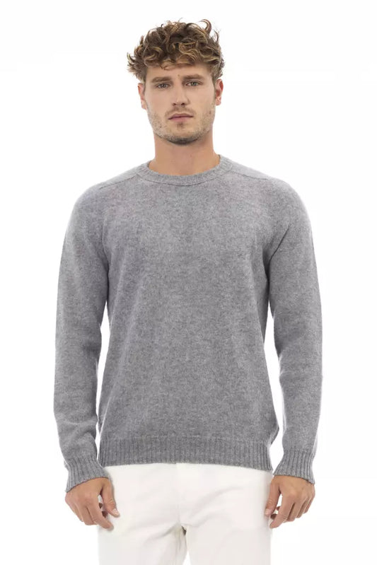 Gray Wool Men Sweater
