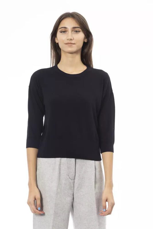 Blue Viscose Women Sweater
