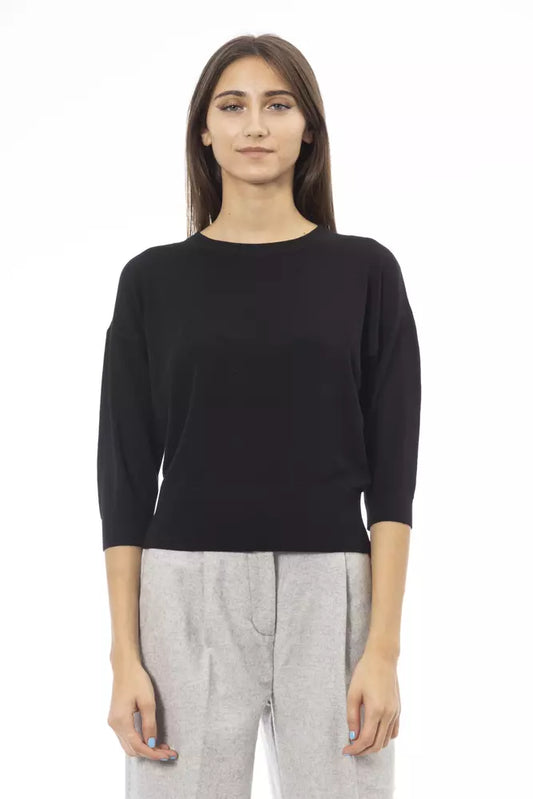 Black Viscose Women Sweater