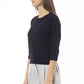 Blue Viscose Women Sweater