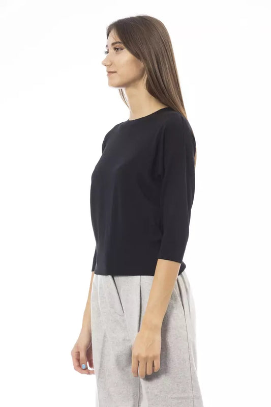 Black Viscose Women Sweater