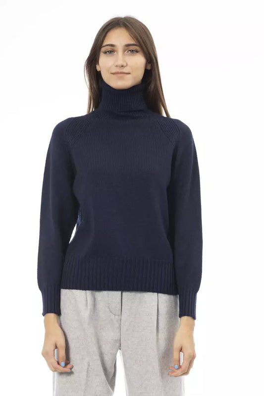 Blue Wool Women Sweater