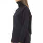 Black Viscose Women Sweater Turtleneck Long Sleeve