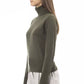 Green Merino Wool Women Turtleneck Sweater