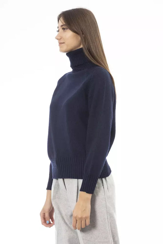 Blue Wool Women Sweater