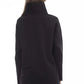 Black Viscose Women Sweater Turtleneck Long Sleeve