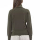 Green Merino Wool Women Turtleneck Sweater