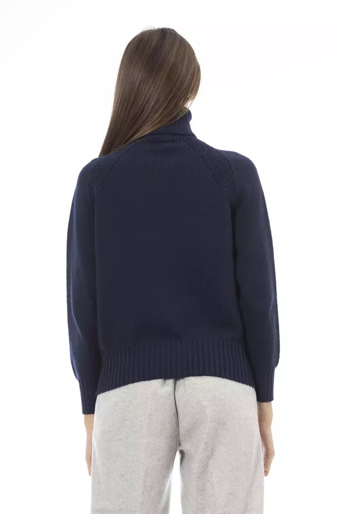 Blue Wool Women Sweater