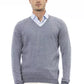 Light Blue Viscose Men Sweater