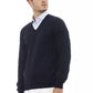 Blue Wool Men Sweater