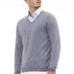 Light Blue Viscose Men Sweater