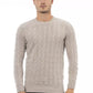 Beige Viscose Men Sweater
