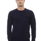 Blue Viscose Men Sweater