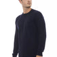 Blue Viscose Men Sweater