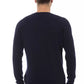 Blue Viscose Men Sweater
