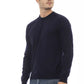 Blue Viscose Men Sweater