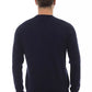 Blue Viscose Men Sweater