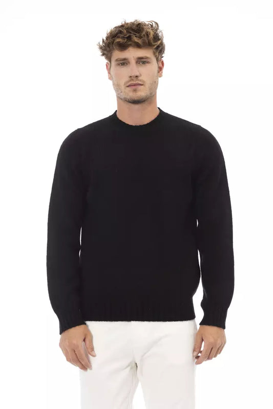 Black Alpaca Men Sweater