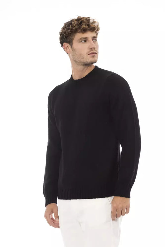 Black Alpaca Men Sweater