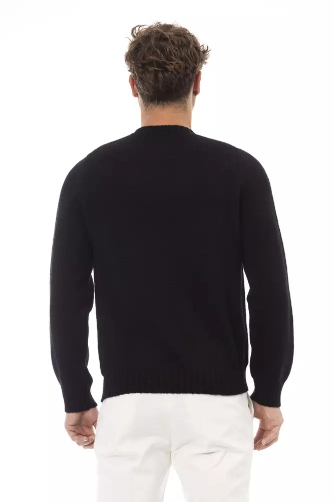 Black Alpaca Men Sweater