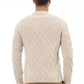Beige Merino Wool Men Sweater