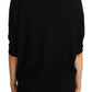Elegant Black Crystal-Button Cardigan
