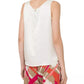 Sleeveless Silk Blend Cream White Top
