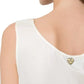 Sleeveless Silk Blend Cream White Top