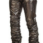 Metallic Silver Casual Pants