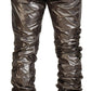 Metallic Silver Casual Pants