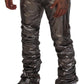 Metallic Silver Casual Pants