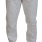 Elegant White Cotton Denim Jeans