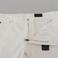 Elegant White Cotton Denim Jeans