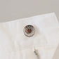 Elegant White Cotton Denim Jeans
