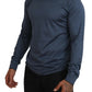 Elegant Silk Blue Pullover Sweater