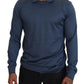 Elegant Silk Blue Pullover Sweater