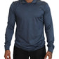 Elegant Silk Blue Pullover Sweater