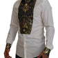White Gold Detail Baroque Men's Dress Shirt