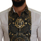 White Gold Detail Baroque Men's Dress Shirt