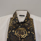 White Gold Detail Baroque Men's Dress Shirt
